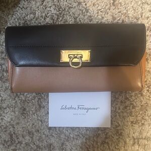 Salvatore Ferragamo Black and Brown Women's Wallet